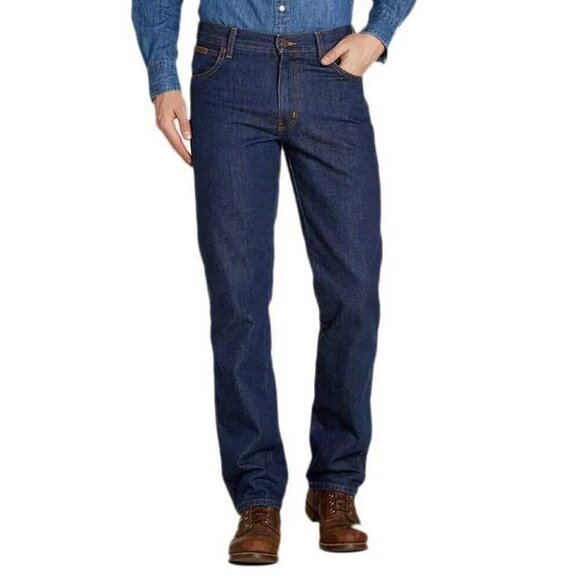 NWOT Wrangler Men's 38x30 Regular Fit Denim Jeans Blue Cotton Blend Straight Leg - Picture 1 of 7